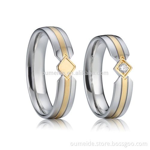 Wholesale customized dubai diamond engineering wedding rings gold plated jewelry